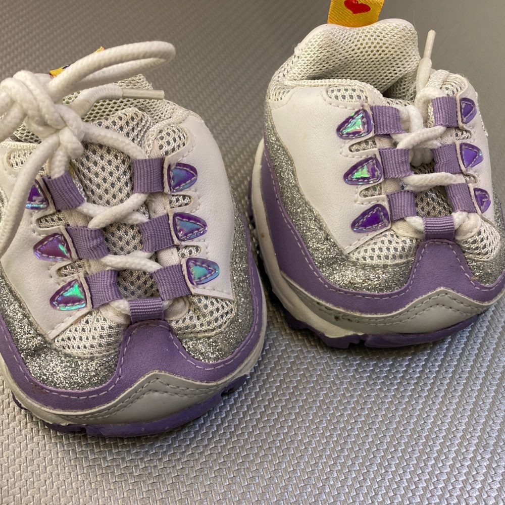 Build A Bear BAB Workshop SKETCHERS BEAR TENNIS SHOES PURPLE SILVER